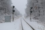 The Munger Rd signals stand guard on the Saginaw Sub surrounded by a winter landscape